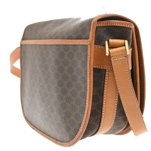 CELINE Logo Macadam Pattern Shoulder Bag PVC Leather Brown GHW Italy 35CA072 - Picture 4 of 16